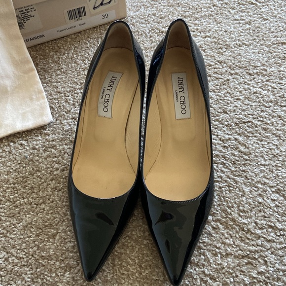 Jimmy Choo Aurora black patent pump 3” heel - Picture 2 of 12